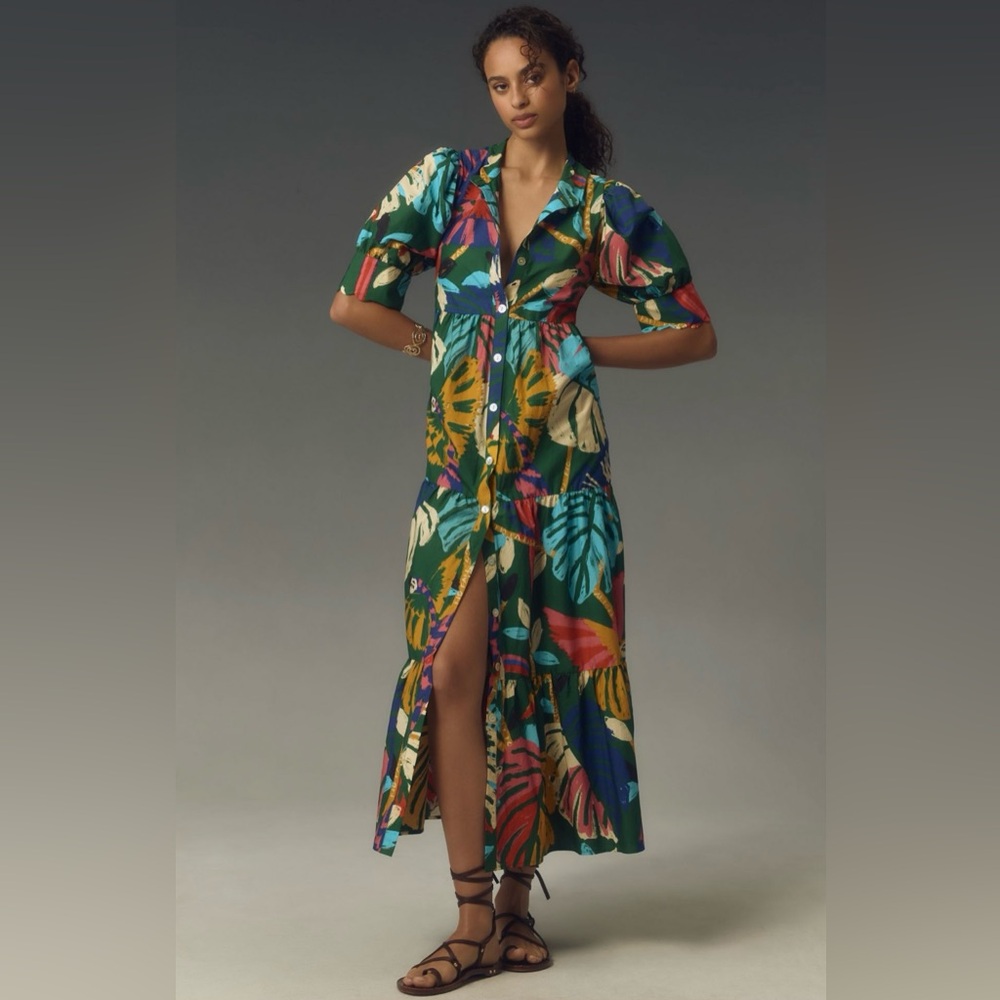 Farm Rio x Anthropologie Printed Maxi
Shirt Dress
